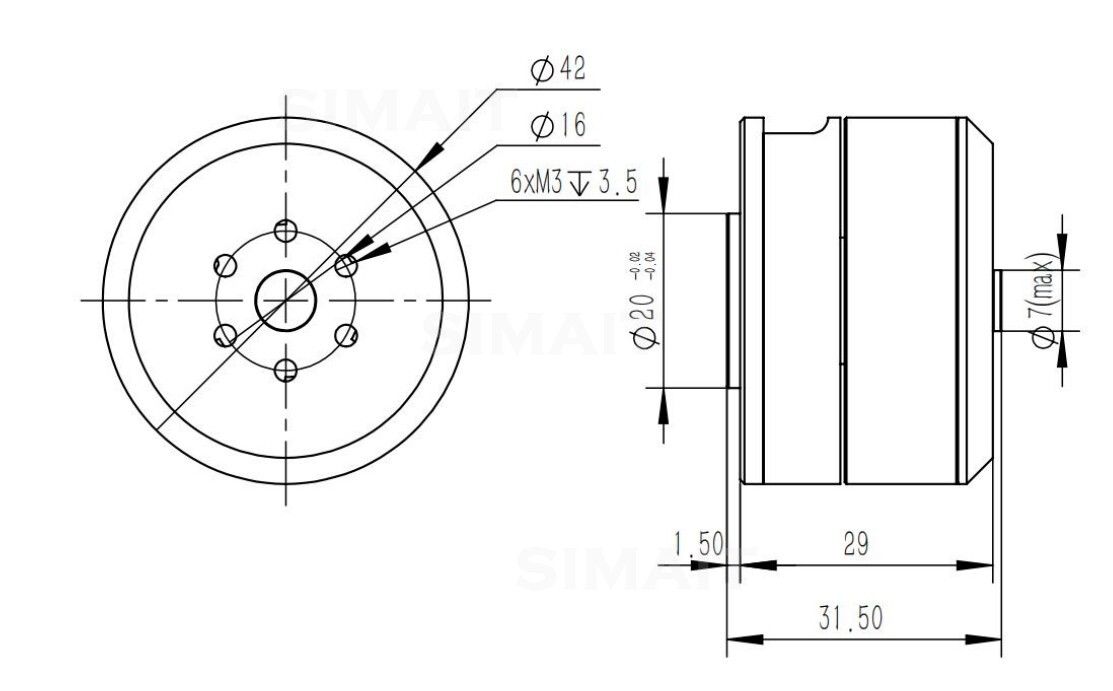 Direct Drive Servo Motor Robotics - DAMIAO DM-H3510 BLDC 허브 모터 24V